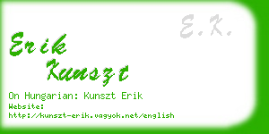 erik kunszt business card